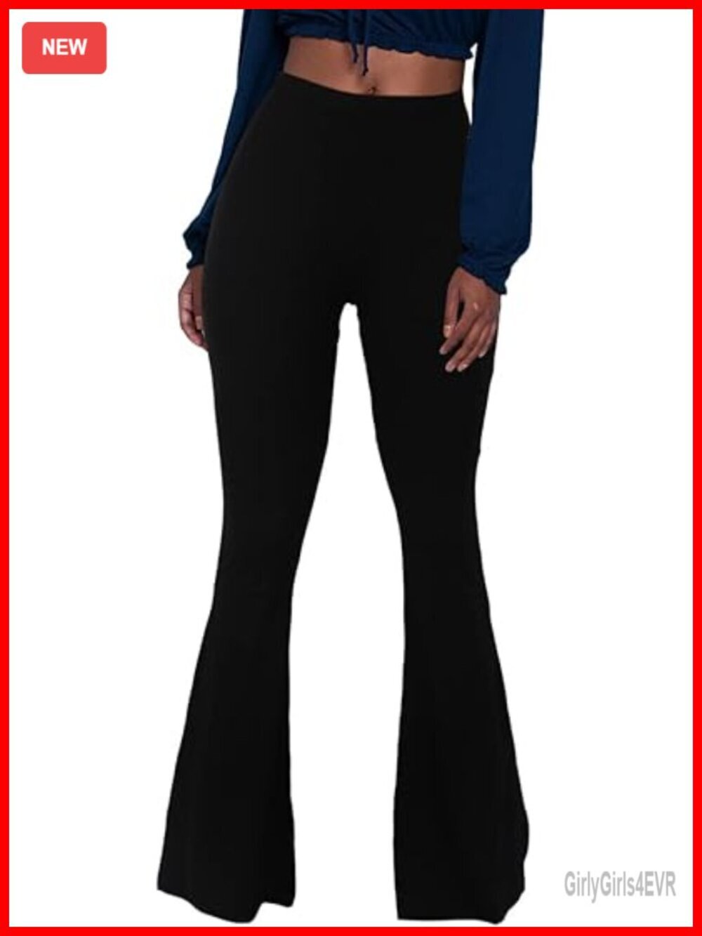 Soft Flared Leggings Pants Floor Length Elastic Waistband
